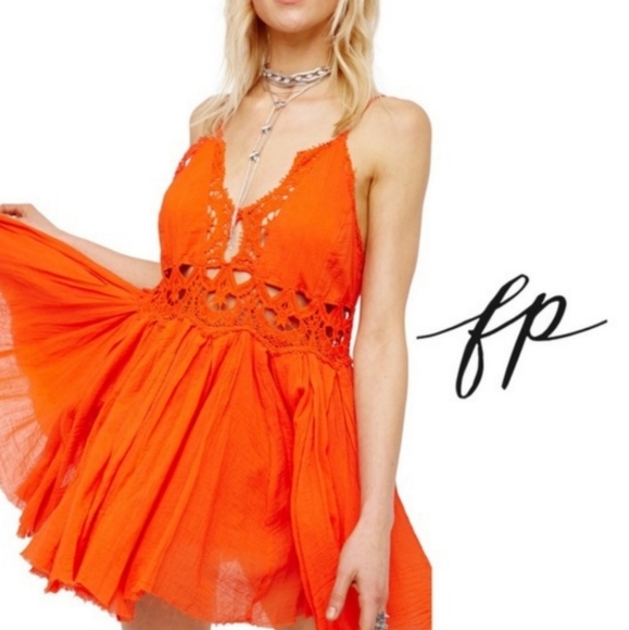Free people Electktra mini dress in orange - Picture 4 of 13